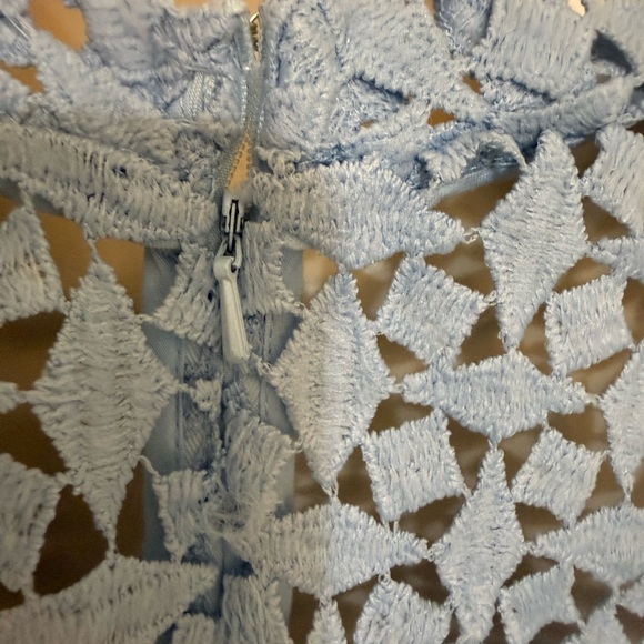 NWT AQUA Sky Blue Lace Long Sleeve Sheath Dress Size M - Picture 10 of 10